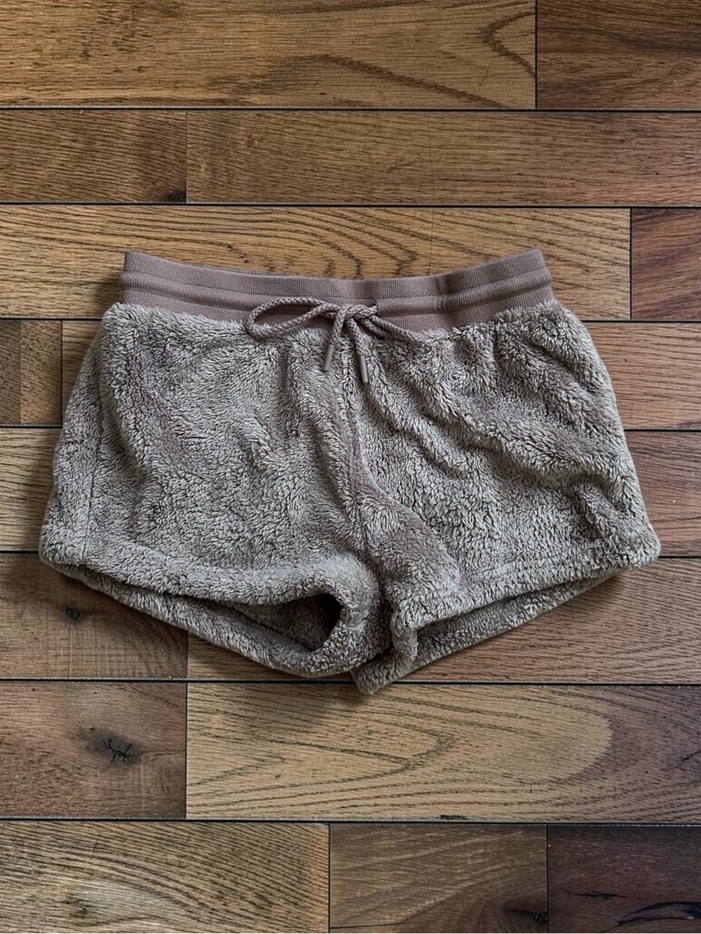 SHEIN Women’s Taupe Brown Fuzzy Sherpa Lounge Shorts Size S